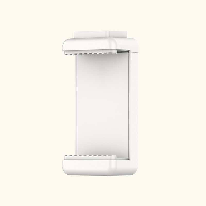 Ulanzi ST-07 Vlog Smartphone Tripod Mount, white smartphone holder with cold shoe and tripod mount.