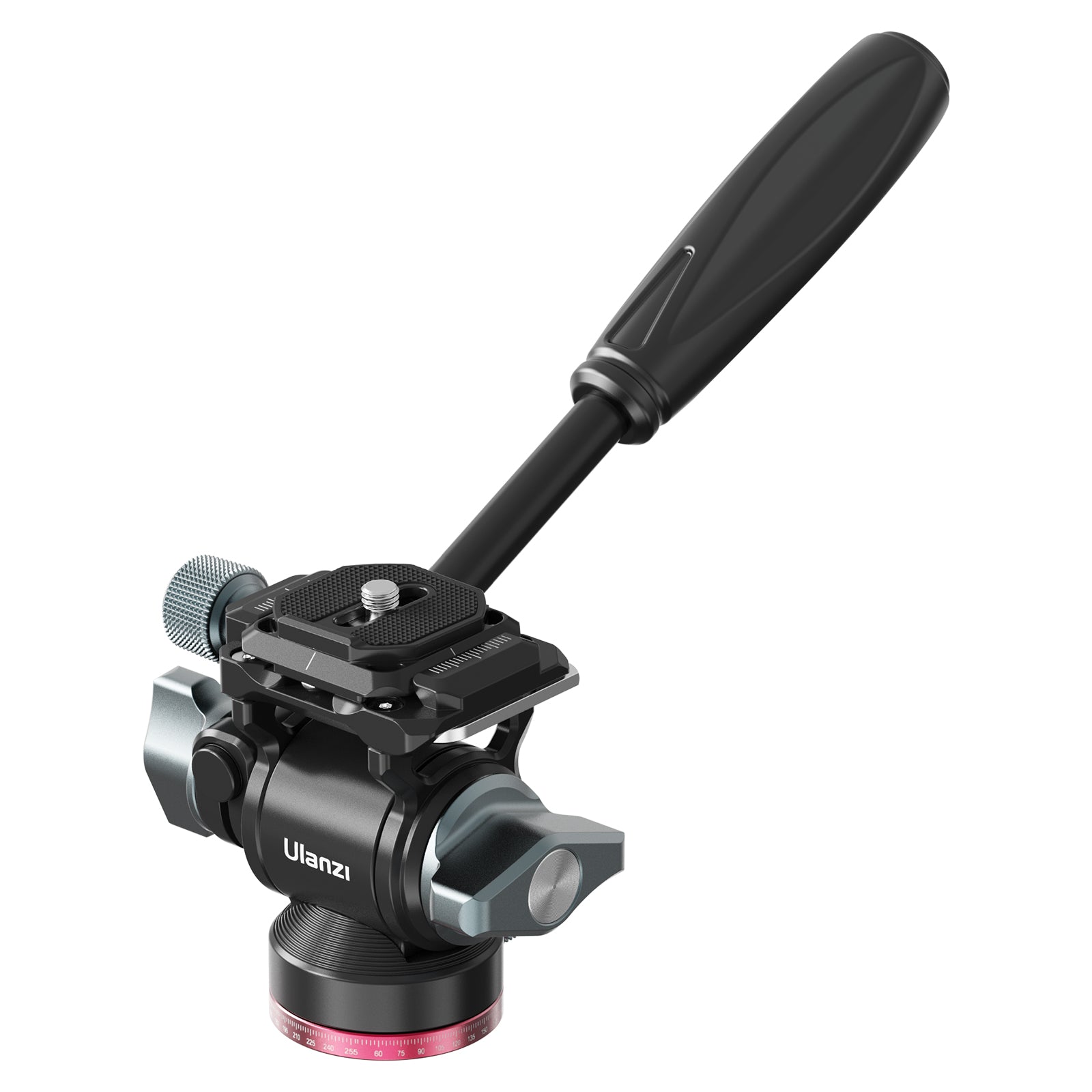 Ulanzi U-190 Mini Fluid Head for tripod, with Arca interface, black and silver design.