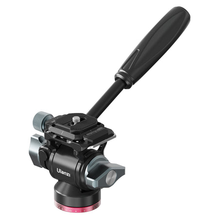 Ulanzi U-190 Mini Fluid Head for tripod, with Arca interface, black and silver design.