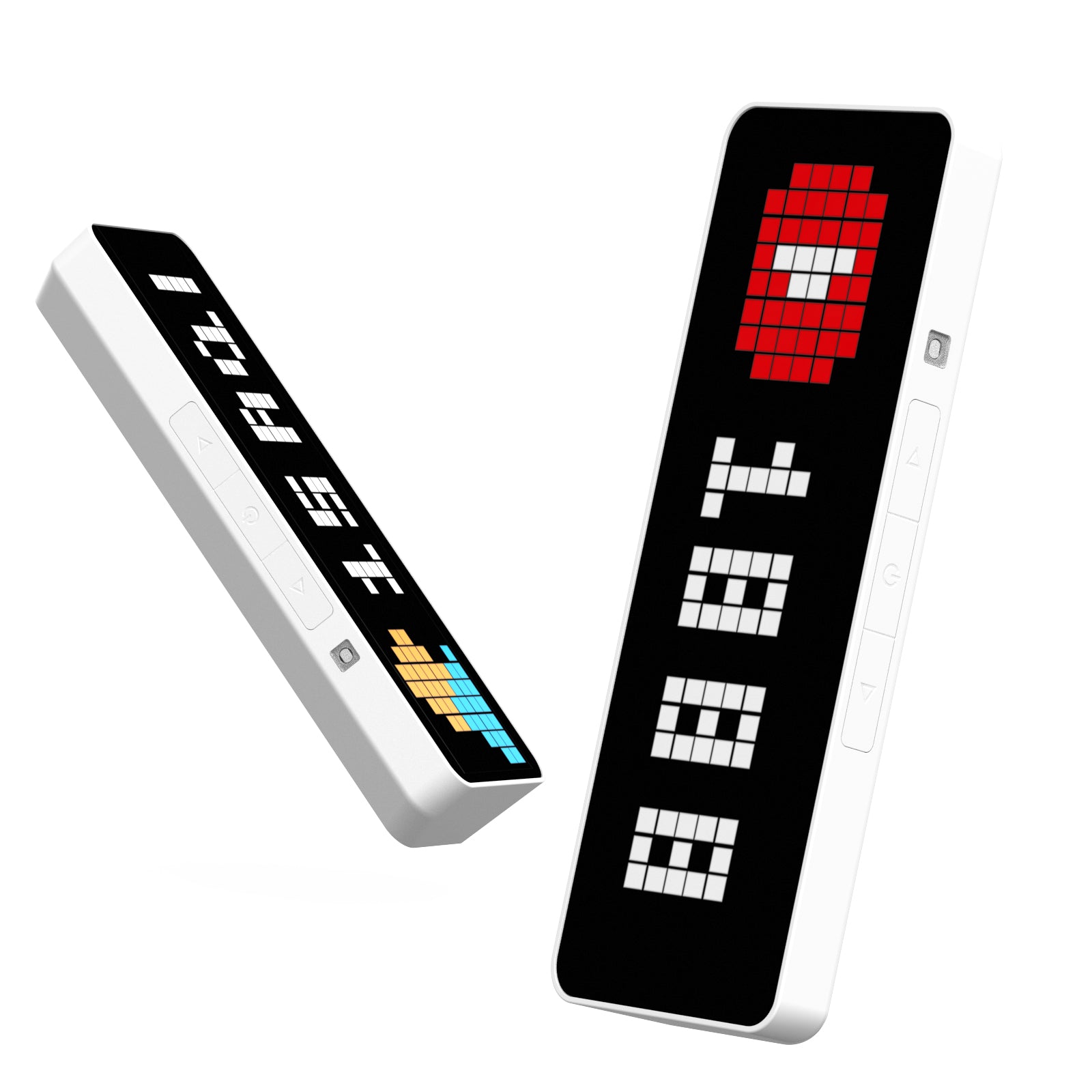 Ulanzi TC001 Smart Pixel Clock displaying YouTube logo, LED pixelated message display.