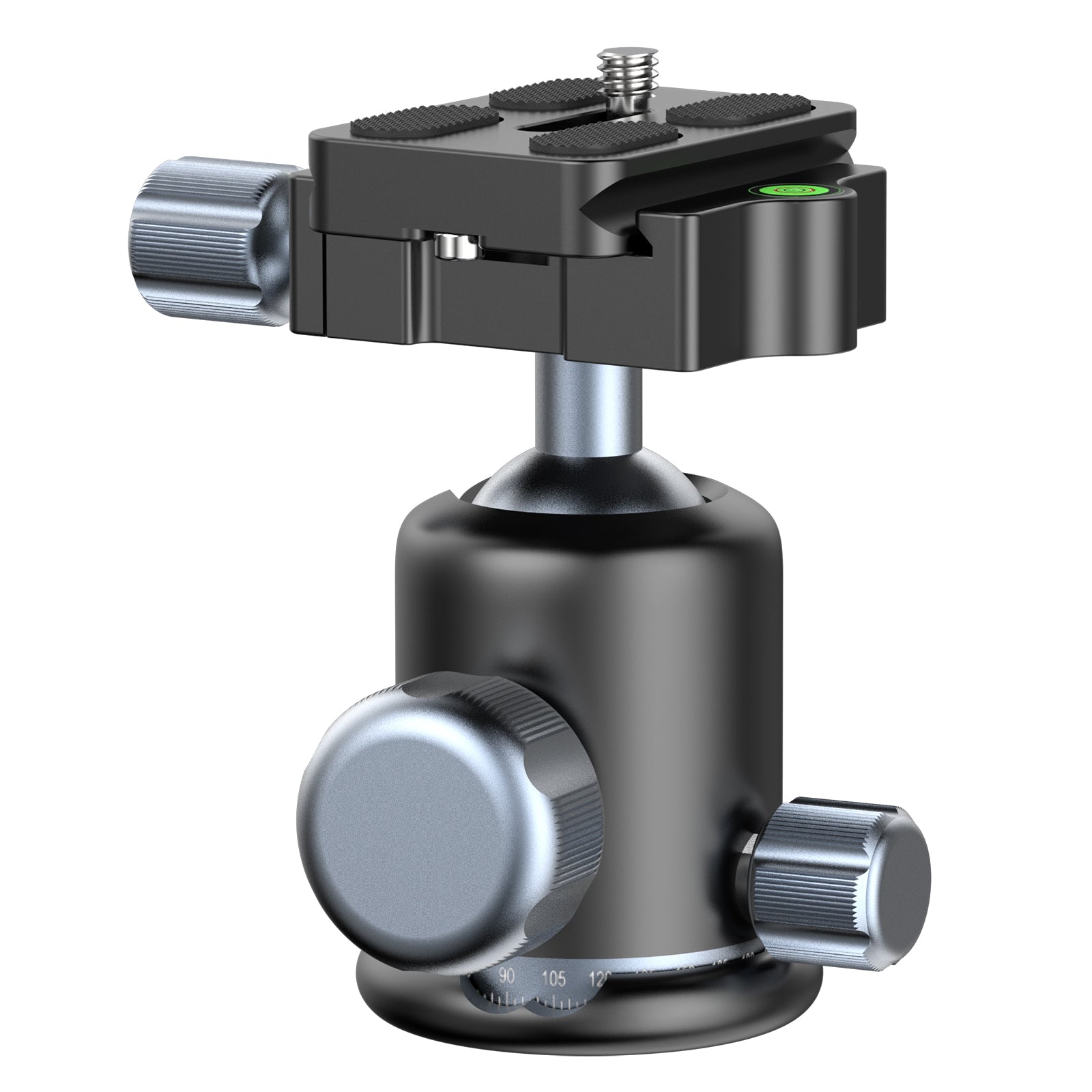 Ulanzi MT-60 tripod ball head with adjustable knobs and level.