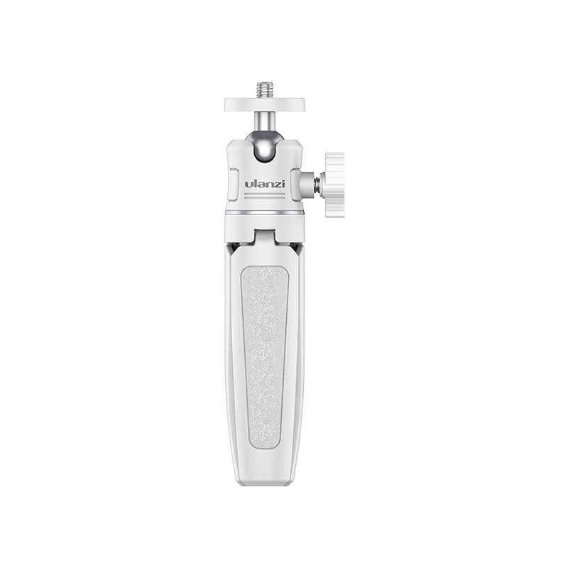 Ulanzi MT-08 Extendable Handheld Tripod - White design with textured grip and logo.