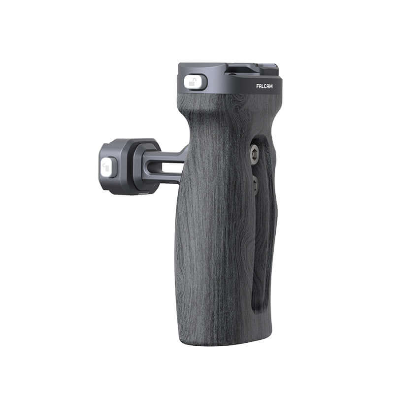 Falcam F22 Quick Release Side Handle with Micarta grip and metal mount for camera cages.