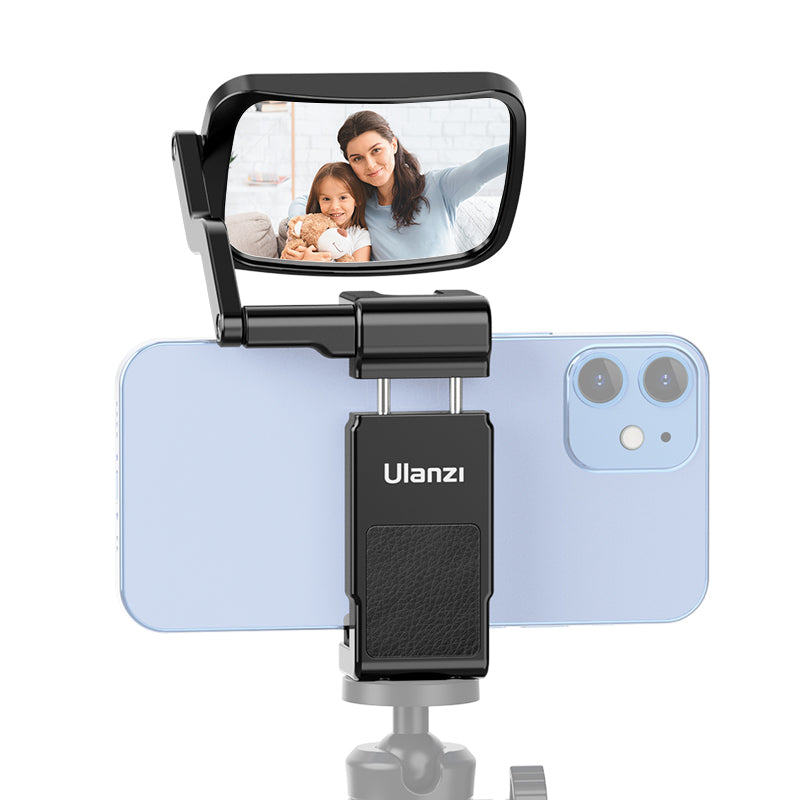 Ulanzi ST-30 Phone Clip Kit: Mirror for rear camera selfies, phone clip with Ulanzi logo.