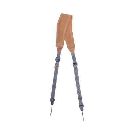 Ulanzi Falcam Maglink Pro Shoulder Strap - Brown suede and gray woven design, magnetic buckle.