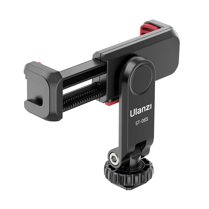 Ulanzi ST-06S Multi-Function Smartphone Holder in Black, with red accents and Ulanzi branding.