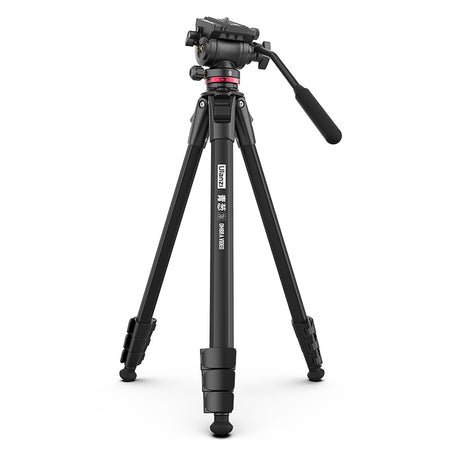 Ulanzi Ombra Video Travel Tripod 3030 - Black tripod with adjustable legs and fluid pan head.