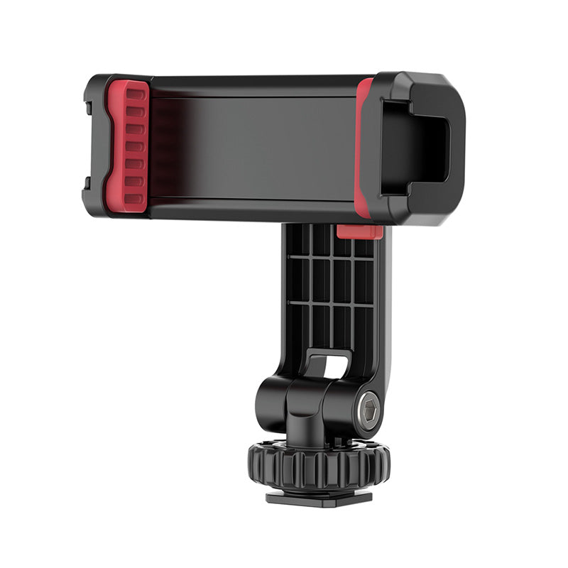 Ulanzi ST-06S Smartphone Holder - Black with Red Accents, Cold Shoe Mount for Camera or Tripod.