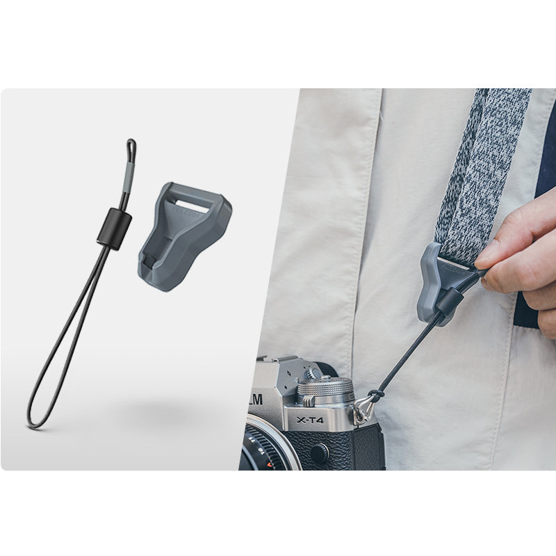Ulanzi Falcam Maglink Lite shoulder strap with magnetic quick buckle, connected to camera.