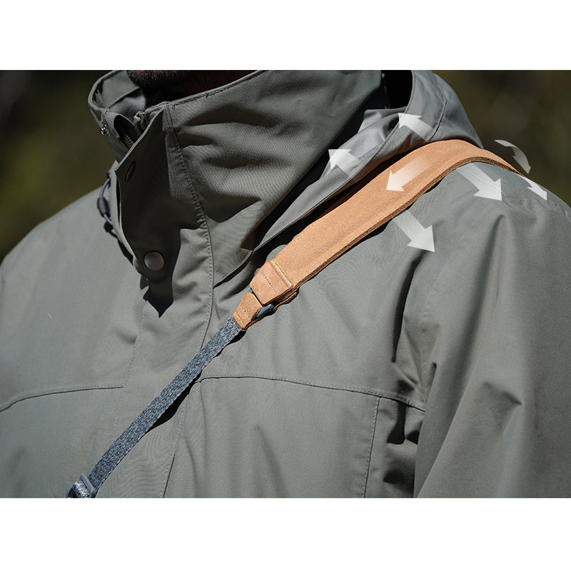 Ulanzi Falcam Maglink shoulder strap, tan leather shoulder pad, comfortable design.
