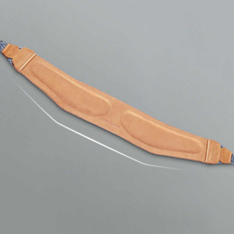 Ulanzi Falcam Maglink Pro Shoulder Strap - Brown suede and gray woven design.