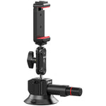 Ulanzi SC-01 Strong Suction Cup Mount, black with red accents, for car and action cameras.
