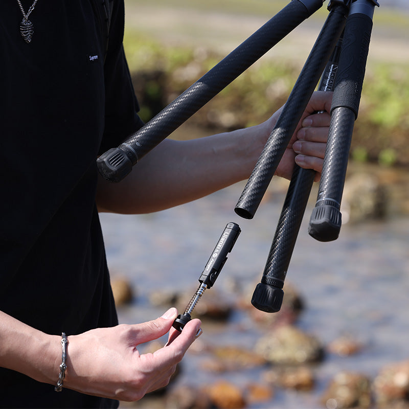 Ulanzi F38 Carbon Fiber Video Travel Tripod - Quick Release mechanism detail.