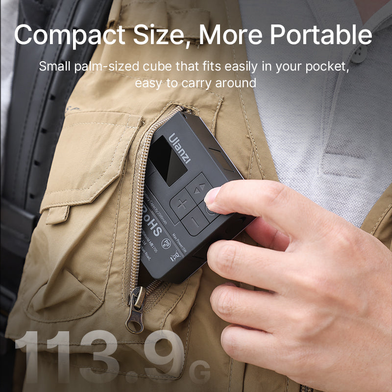 Ulanzi VL49 Pro RGB Mini LED Light - Compact and portable, easily fits in pocket.