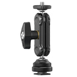 Ulanzi R098 Double Ball Head with Cold Shoe Mount, black, adjustable angle.