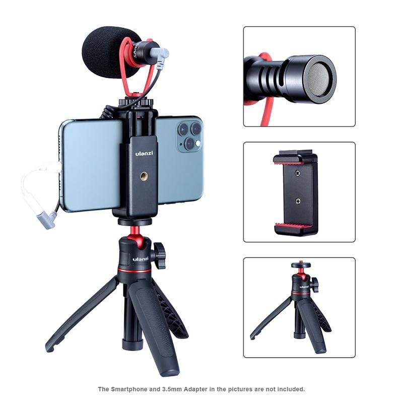 Vlog kit: Ulanzi table tripod, phone holder & microphone