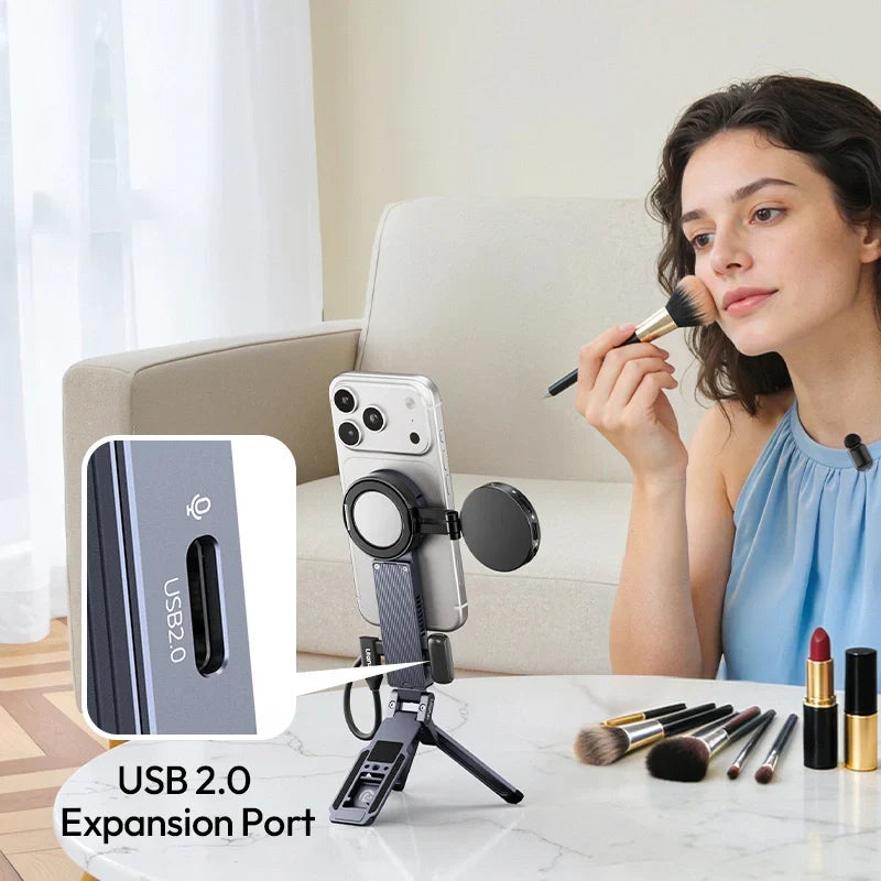 Ulanzi MA58 Magsafe SSD Enclosure Phone Stand - Ulanzi MA58 Magsafe SSD enclosure phone stand with USB 2.0 port & tripod