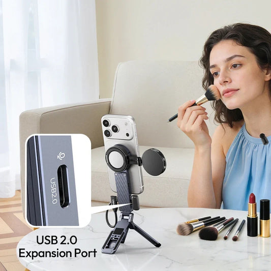 Ulanzi MA58 Magsafe SSD Enclosure Phone Stand - Ulanzi MA58 Magsafe SSD enclosure phone stand with USB 2.0 port & tripod