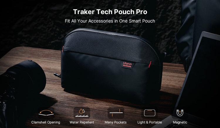 Ulanzi TRAKER Tech Pouch Pro - water-repellent smart pouch for camera accessories and photography gear.