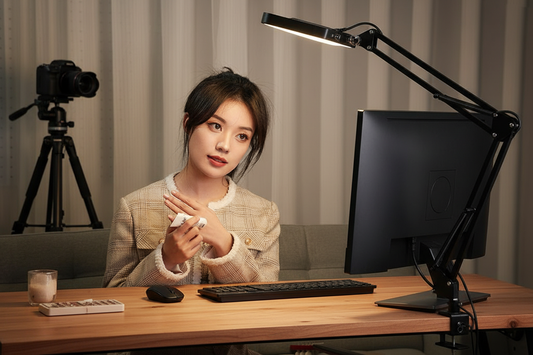 Glare-Free Production: Ideal Angles for Small Desktop Key Lights