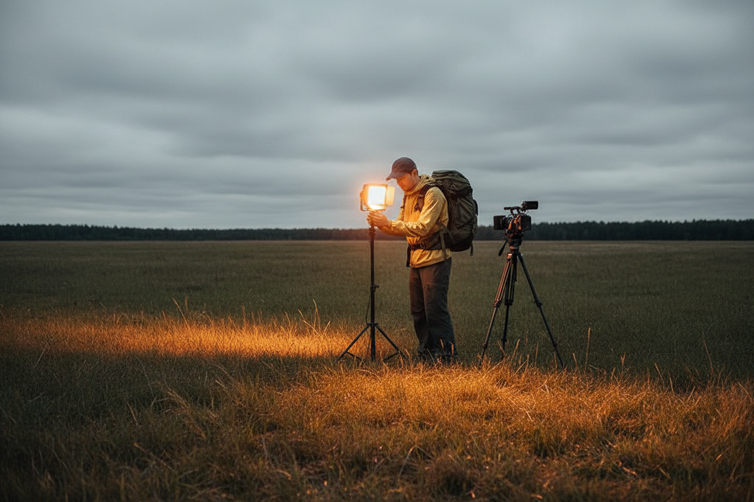Simulating Sunset: Using RGB Pocket Lights in Overcast Fields
