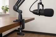 Configuring Desk Sound Isolation Pads Under Heavy Broadcast Microphone Arms