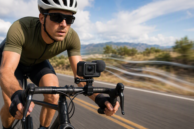 Preventing Audio Wind Noise on Action Camera Microphones During High-Speed Cycling