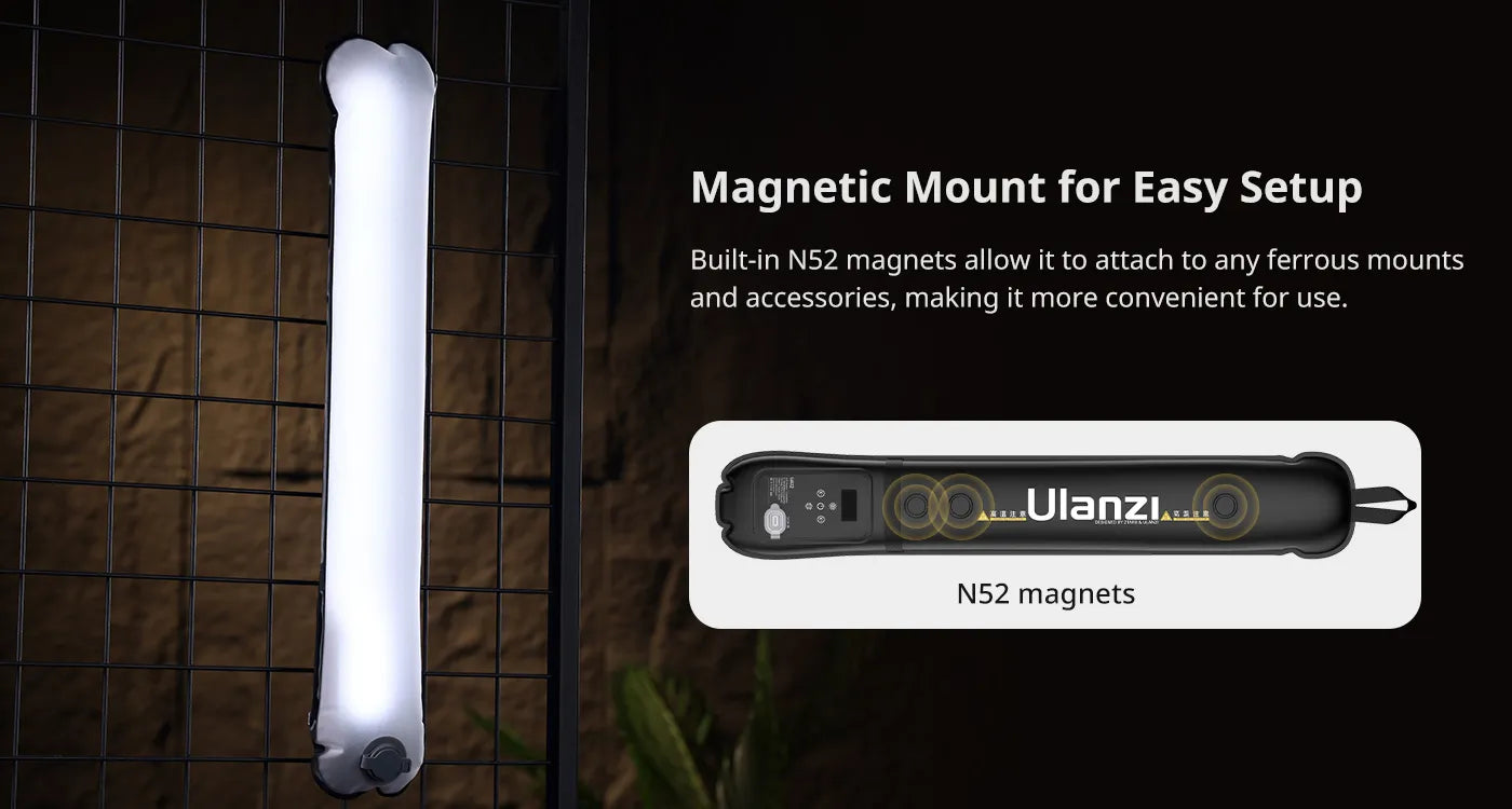 Đèn LED Ulanzi UA12 gắn chân tripod qua lỗ ốc ren tiêu chuẩn 1/4 inch