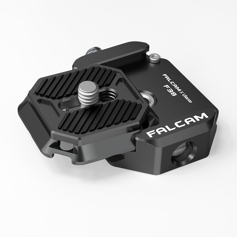 FALCAM F39 quick-release plate for camera accessories, featuring grip surface.