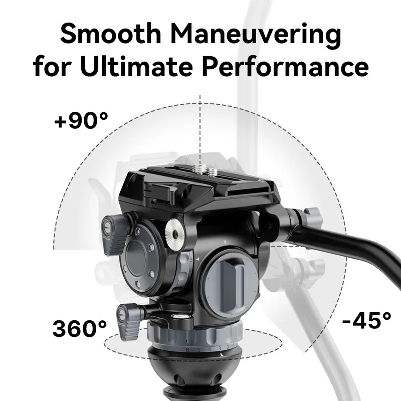 Heavy-Duty Fluid Head Smooth Maneuvering for Ultimate Performance