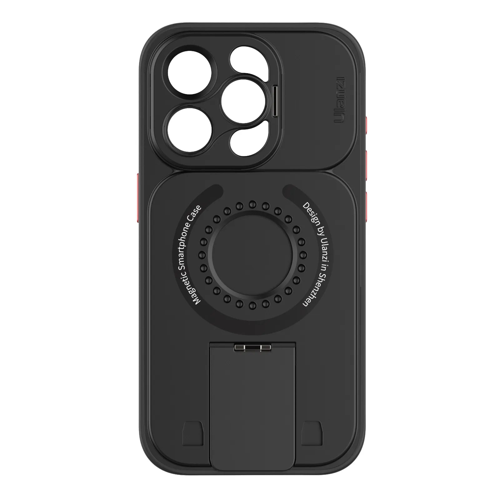 Ulanzi O-LOCK Phone Video Kit back view with lens openings and magnetic grip.