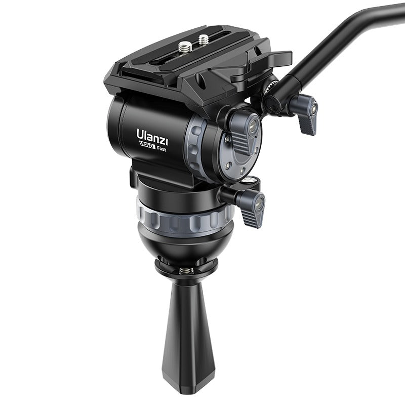 Ulanzi tripod fluid head with quick-release plate and adjustable controls for smooth use.