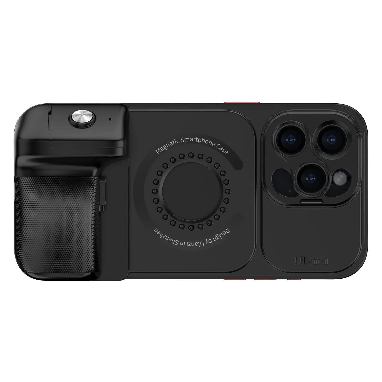 Ulanzi O-LOCK Phone Video Kit top view for iPhone 15 Pro/Pro Max with magnetic storage.