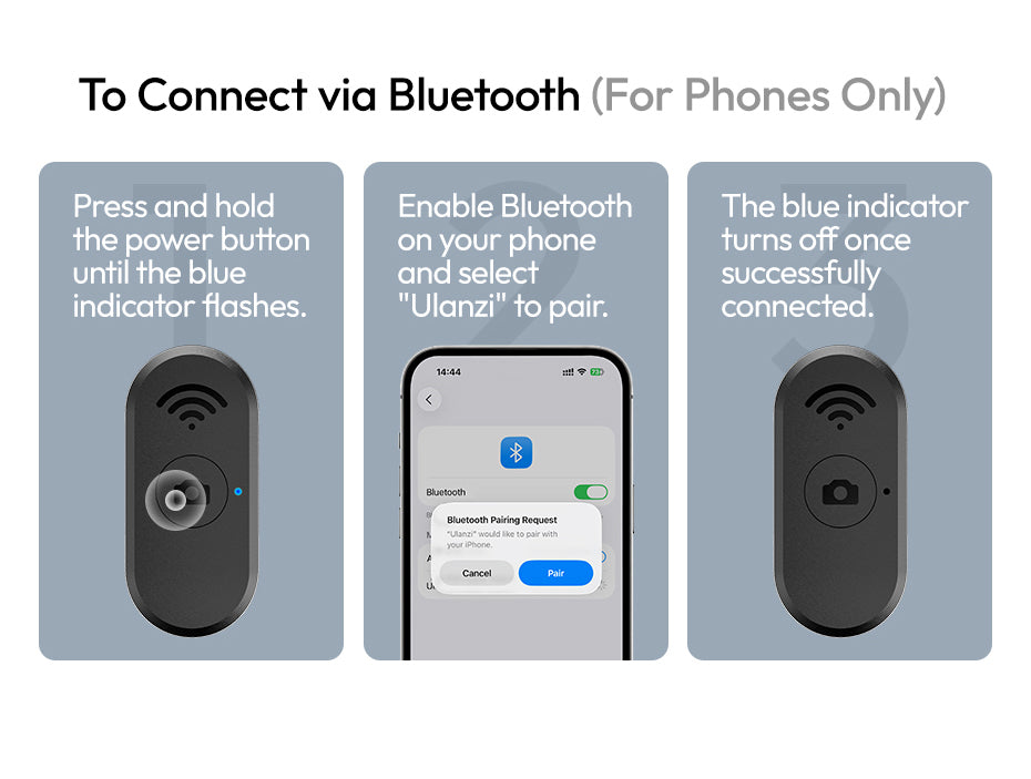 Remote bluetooth gắn gọn gàng ngay trên thân chân máy Ulanzi MT91