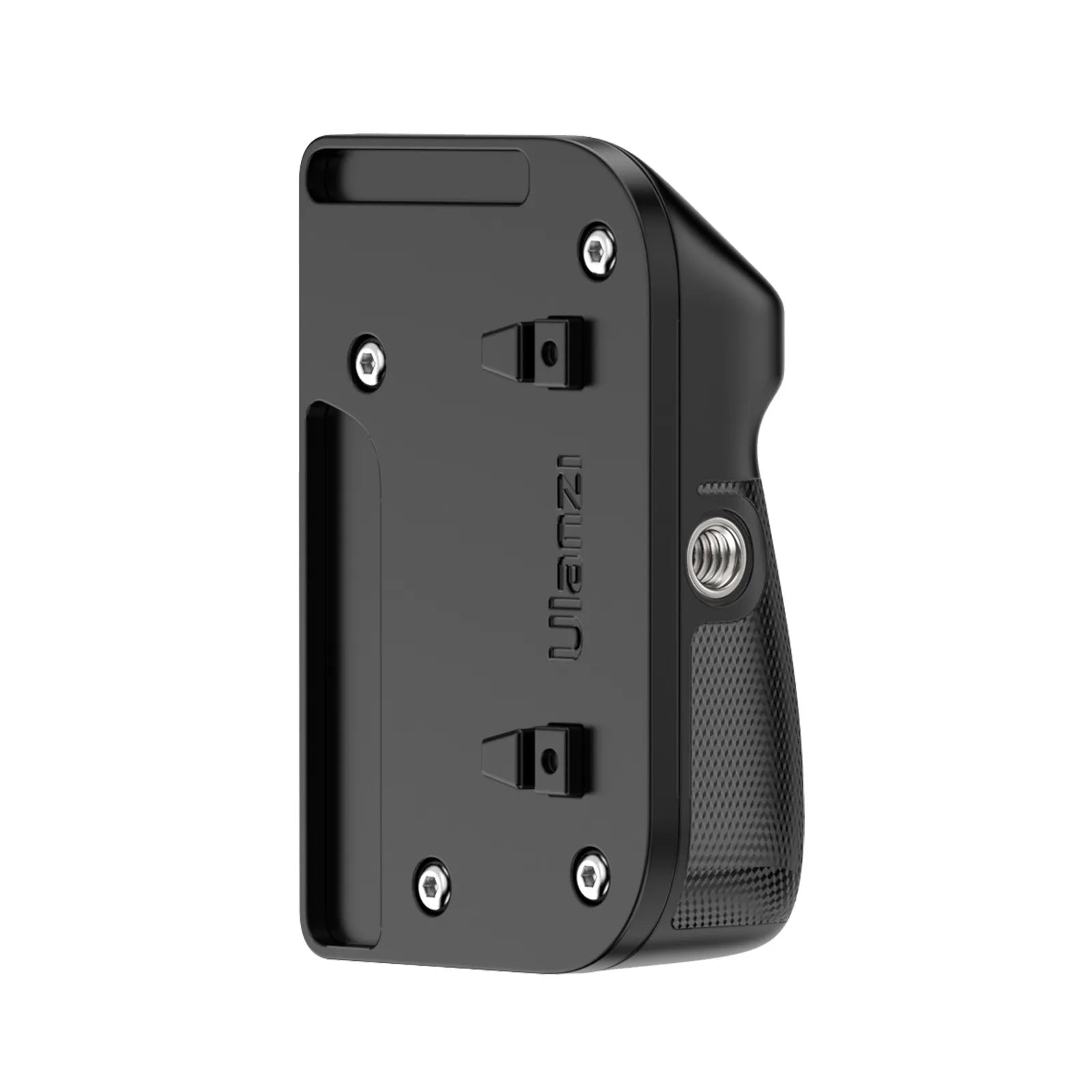Ulanzi O-LOCK grip handle with textured surface and mounting slots for iPhone accessories.