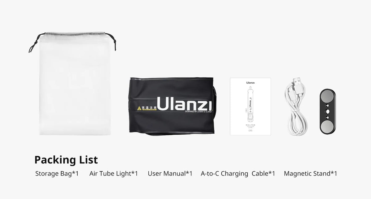 Trọn bộ phụ kiện và túi đựng đèn LED dạng ống bơm hơi Ulanzi UA12