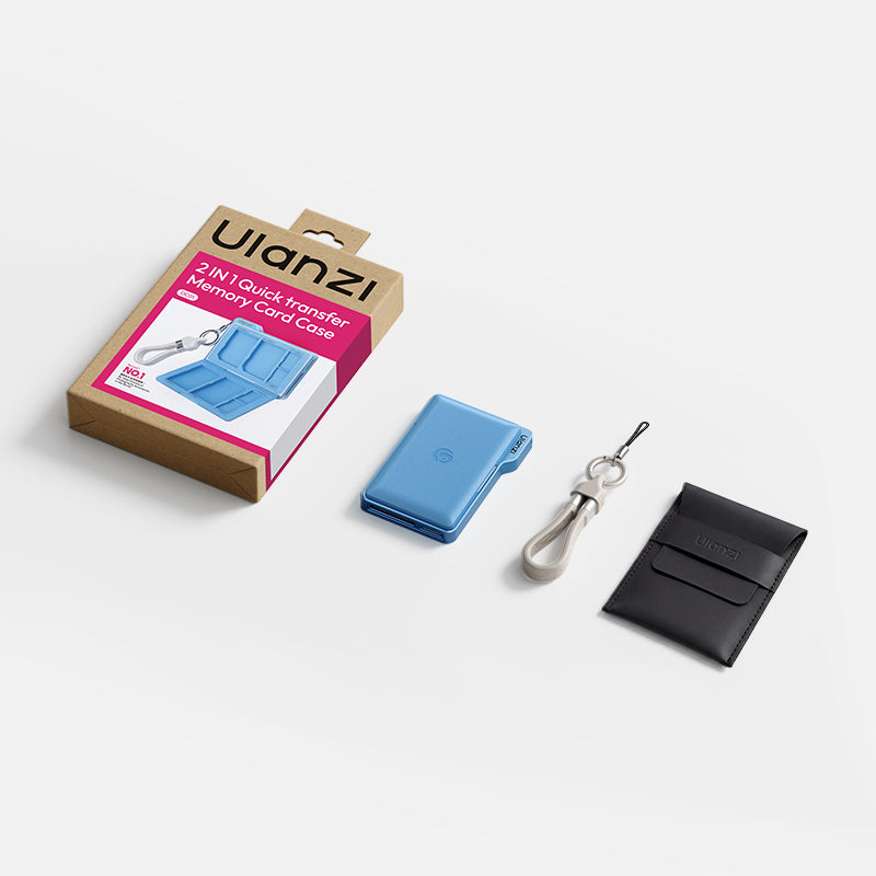 Ulanzi DC01 2-in-1 Memory Card Case and USB-C Reader - Blue - official product details
