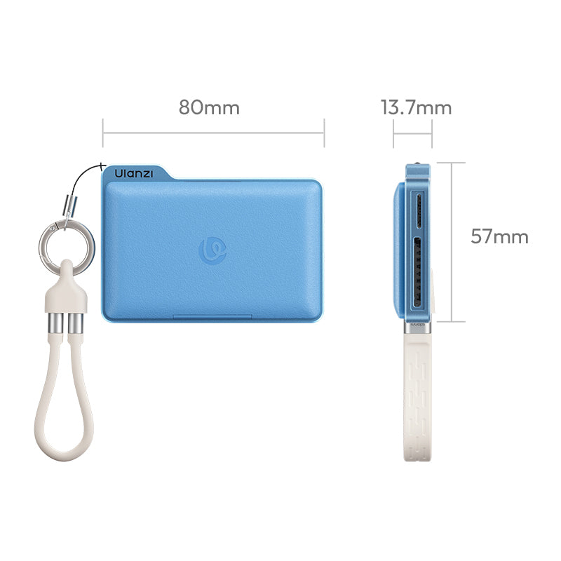Ulanzi DC01 2-in-1 Memory Card Case and USB-C Reader - Blue - official product details