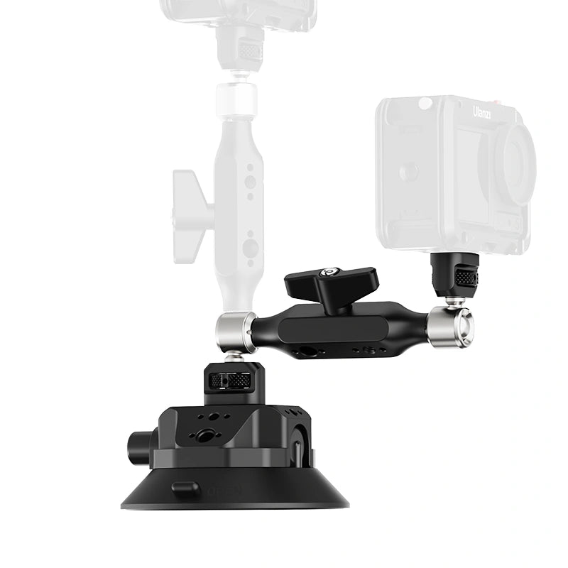 ULANZI 4.5 Camera Car Suction Cup Mount, Vacuum Suction Cup Holder with Pump and Quick Release NOTA Magic Arm, Camera Car Mount for DJI OSMO, Nikon, Sony, DSLR