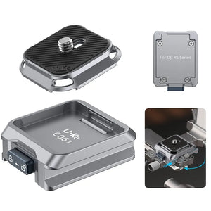 Ulanzi C061 Uka Quick Release Kit for Stabilizer, Silver metallic, DJI RS Series compatible.