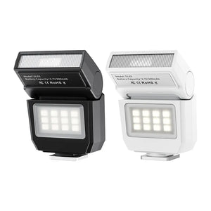 Ulanzi SL03 Spark Lite Camera Flash in black and white, 3.7V 300mAh, perfect for content creators