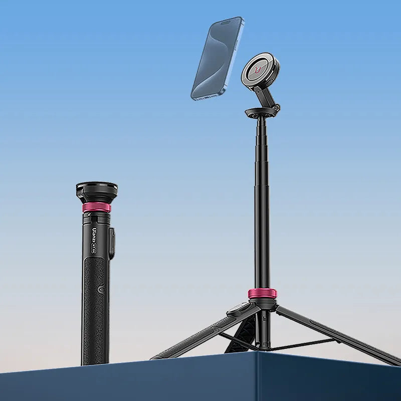 Ulanzi MT-84 Magnetic Tripod for smartphone with detachable remote and adjustable height.