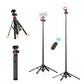 Ulanzi MT-44M selfie stick tripod with fold-out legs, extended pole, phone mount, and Bluetooth remote