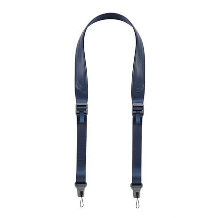 Ulanzi CSS1 U-Snap camera shoulder strap in dark blue with adjustable buckles and quick-release connectors.