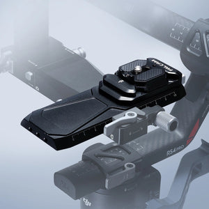 Ulanzi FALCAM F38 Quick Release Kit V2 attached to DJI RS4 Pro gimbal stabilizer