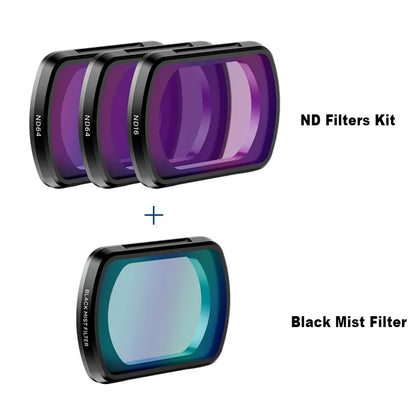 Ulanzi PK-03 ND Filters Kit with Black Mist Filter for DJI Osmo Pocket 3 - ND16, ND64, ND256 filters.