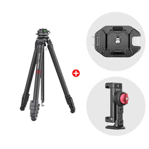 Ulanzi F38 Tripod 3131 with Camera Backpack Strap Clip and Metal Phone Clip.