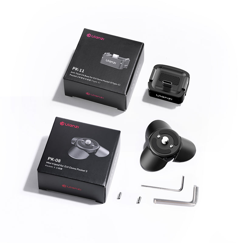 BOXOB Mini Trépied Pour DJI Osmo Pocket 3 & 2 - Support Portable Léger - Noir - Poignée Confortable