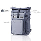 Ulanzi BP04 Hard Shell Camera Backpack 25L with U-tag GPS Tracker, gray color, and hard shell design.