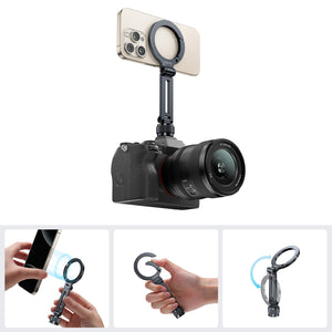Ulanzi MagLock Cold Shoe Mount with phone on camera.